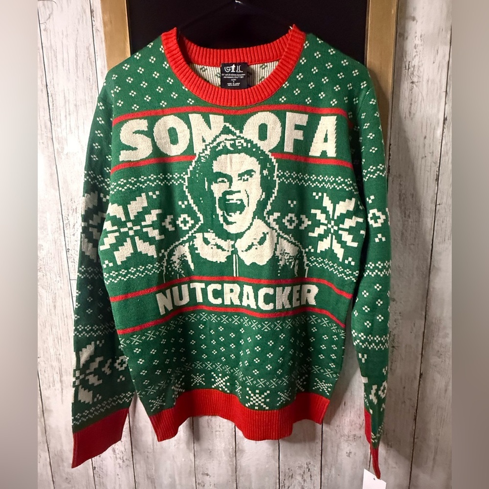 ELF Son of a Nutcracker Men’s Size Small Christmas Sweater NWT 0433
